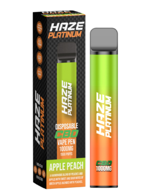 Image of Haze Platinum Disposable CBD Bar 1500 Puffs - Apple Peach Vape