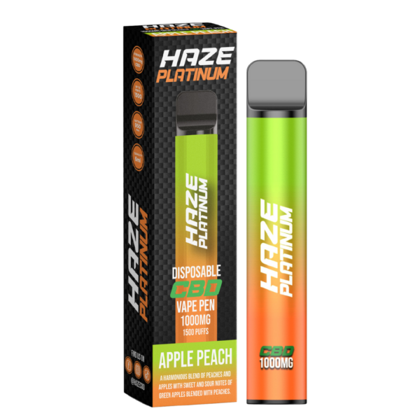 Image of Haze Platinum Disposable CBD Bar 1500 Puffs - Apple Peach Vape